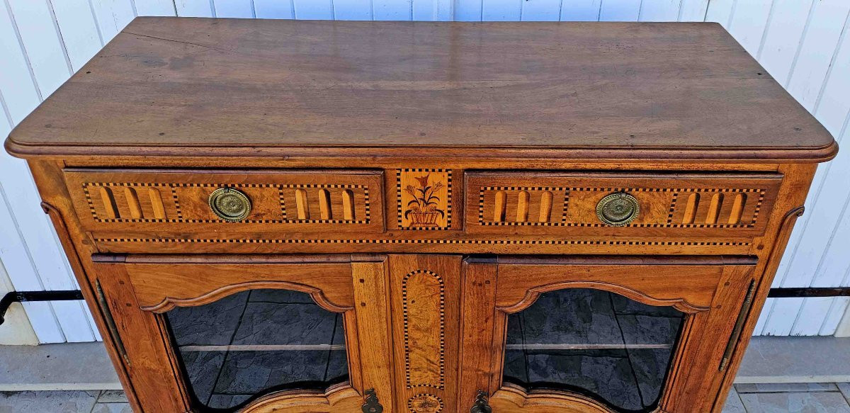 Buffet Louis XV En Noyer Marquet&eacute; Et Sculpt&eacute;, Hauteur d&#039;Appui-photo-1