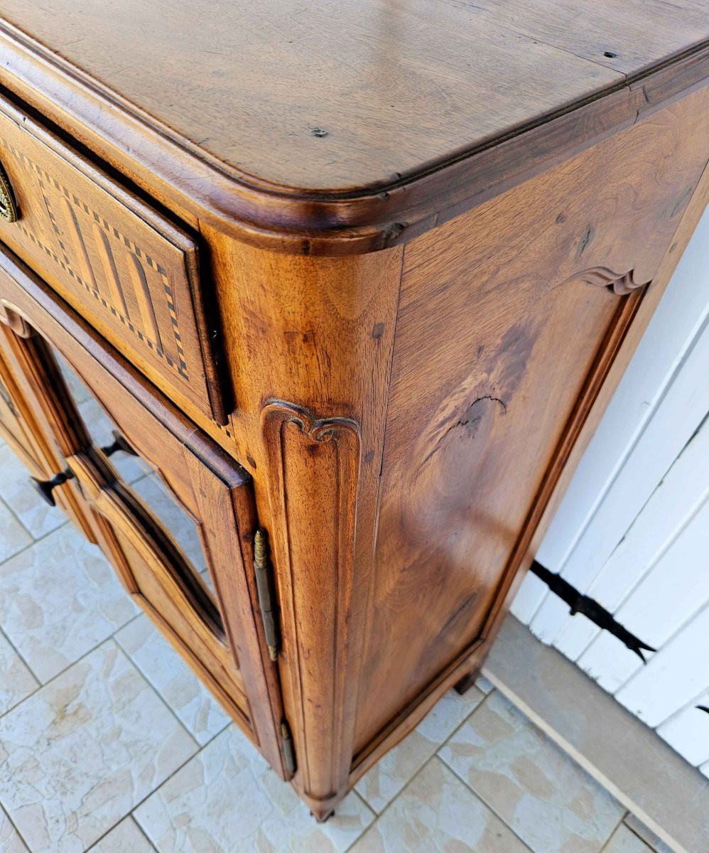 Buffet Louis XV En Noyer Marquet&eacute; Et Sculpt&eacute;, Hauteur d&#039;Appui-photo-3