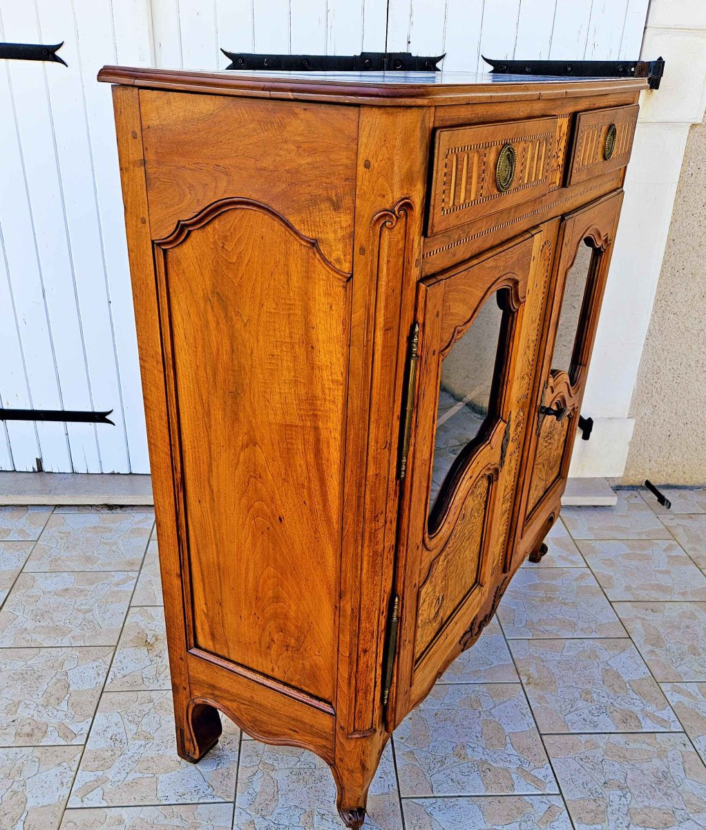 Buffet Louis XV En Noyer Marquet&eacute; Et Sculpt&eacute;, Hauteur d&#039;Appui-photo-8