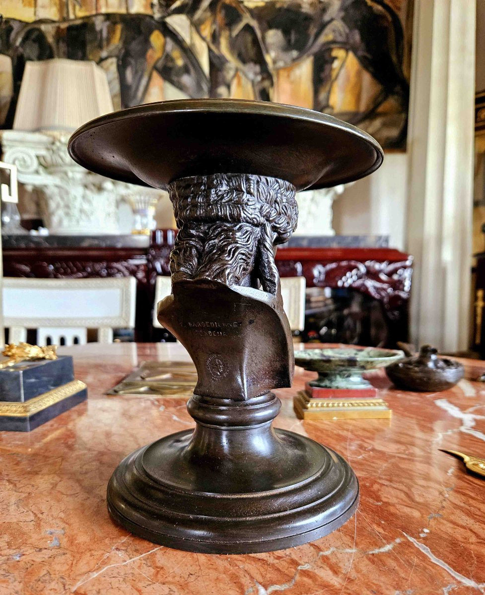 Tazza à l'Antique En Bronze Patiné Signée Barbedienne-photo-3