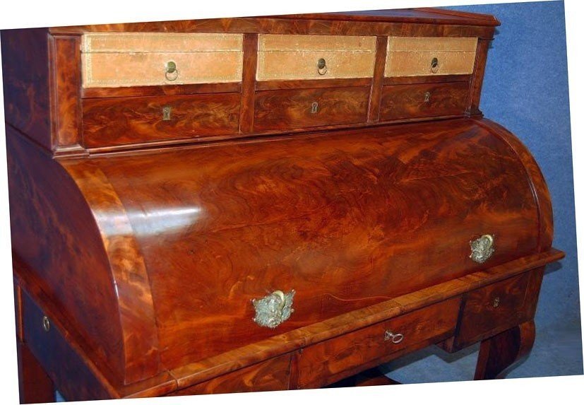 Bureau à Cylindre d'époque Empire En Acajou-photo-2