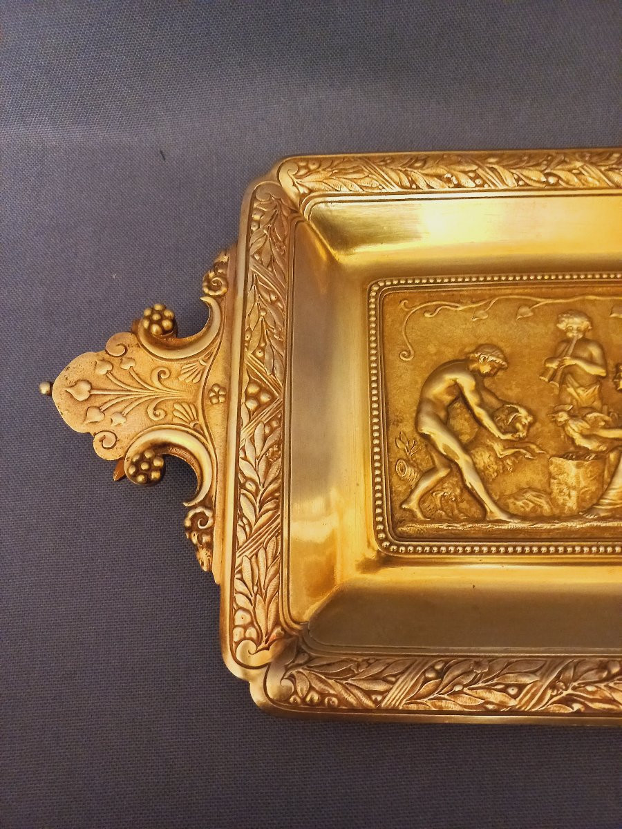 Elias Robert  (1821-1874) grd Plateau En Bronze Sc&egrave;ne Antique-photo-3