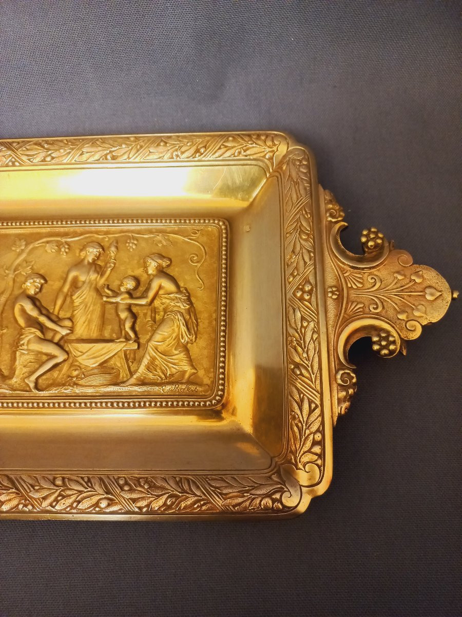 Elias Robert  (1821-1874) grd Plateau En Bronze Sc&egrave;ne Antique-photo-4