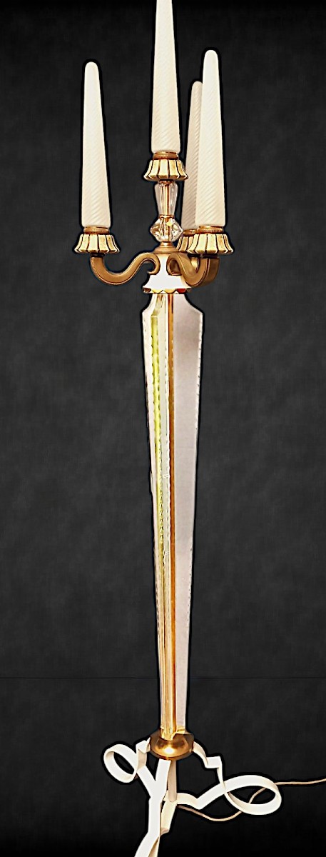Grd Sèvres Crystal Floor Lamp Early 20th Century