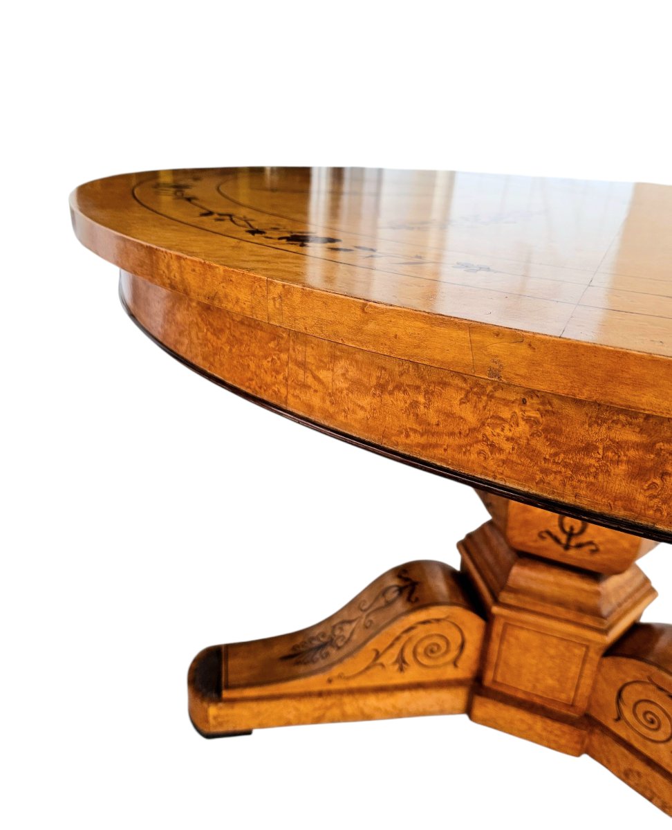 Charles X Inlaid Maple Dining Table -photo-4