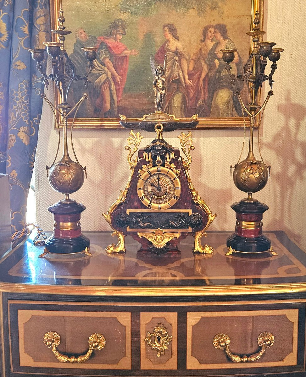 Garniture de cheminée Napoléon III -photo-2