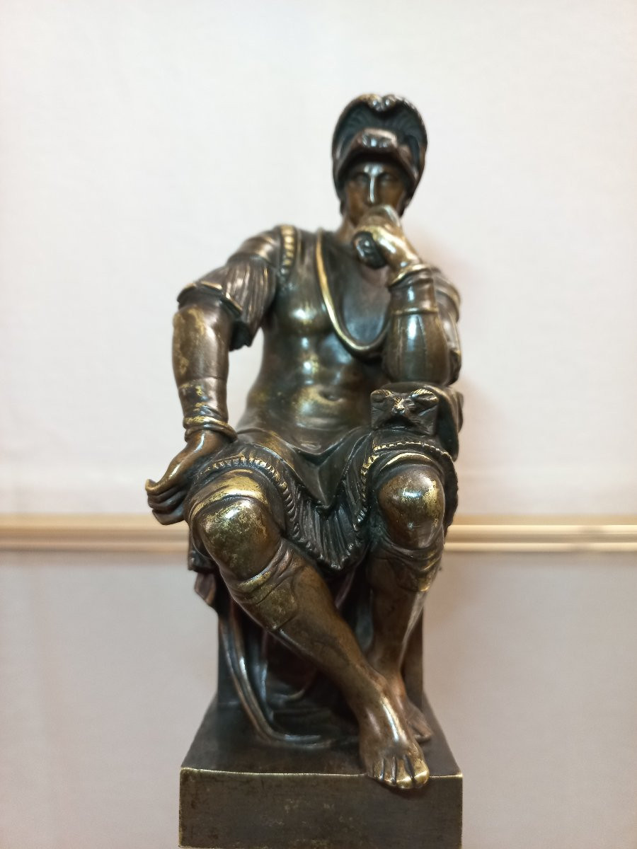 19th Century Bronze Lorenzo De Medici After Michelangelo Signed Ron Liod Sauvage-photo-4