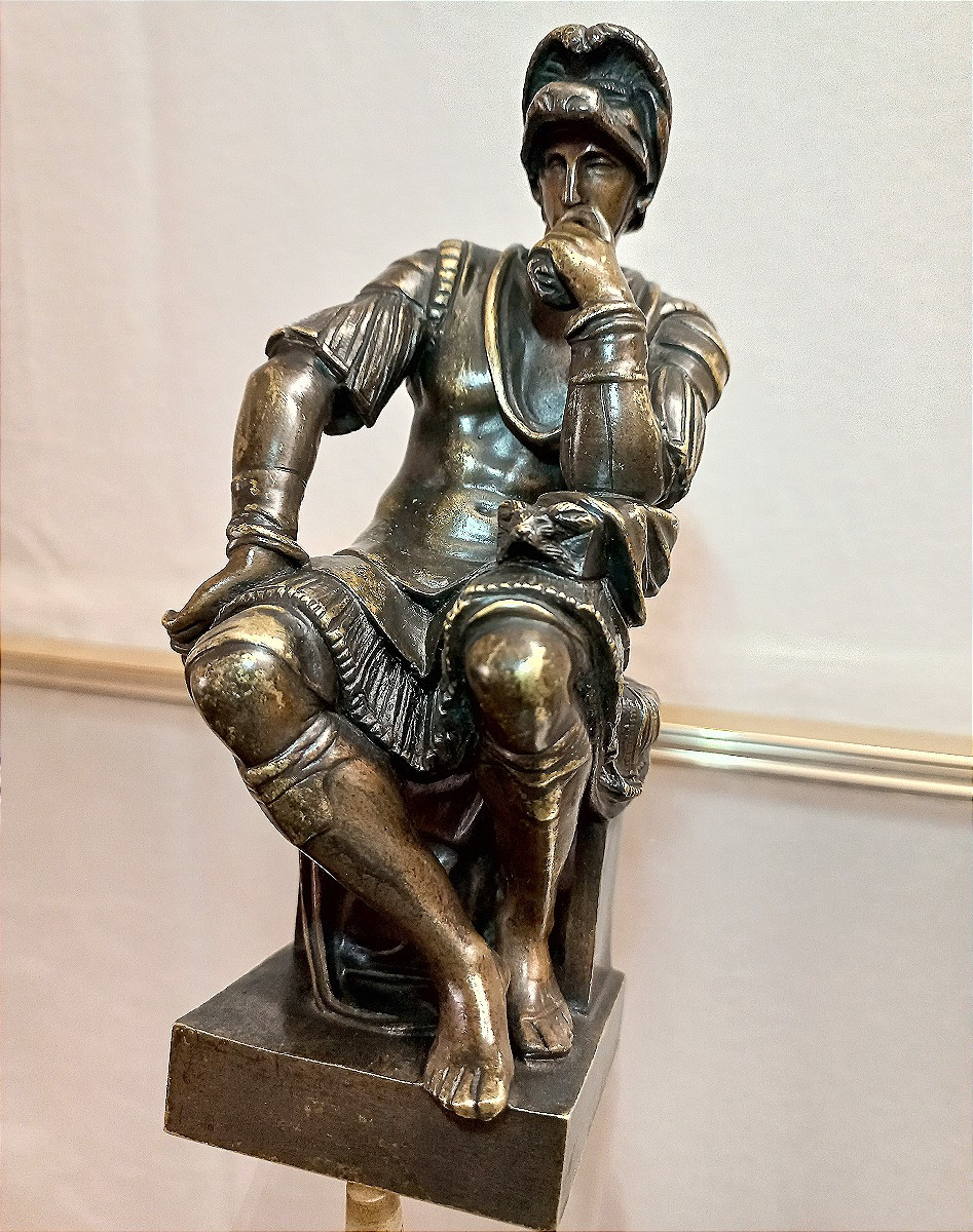 19th Century Bronze Lorenzo De Medici After Michelangelo Signed Ron Liod Sauvage