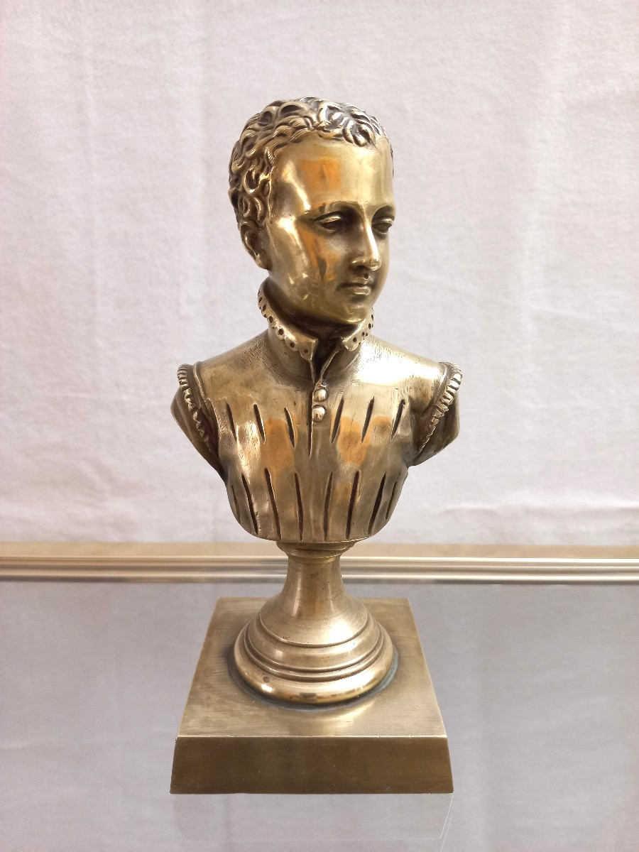 19th Century Bronze Bust After François-joseph Bosio (1768-1845) Henri Iv