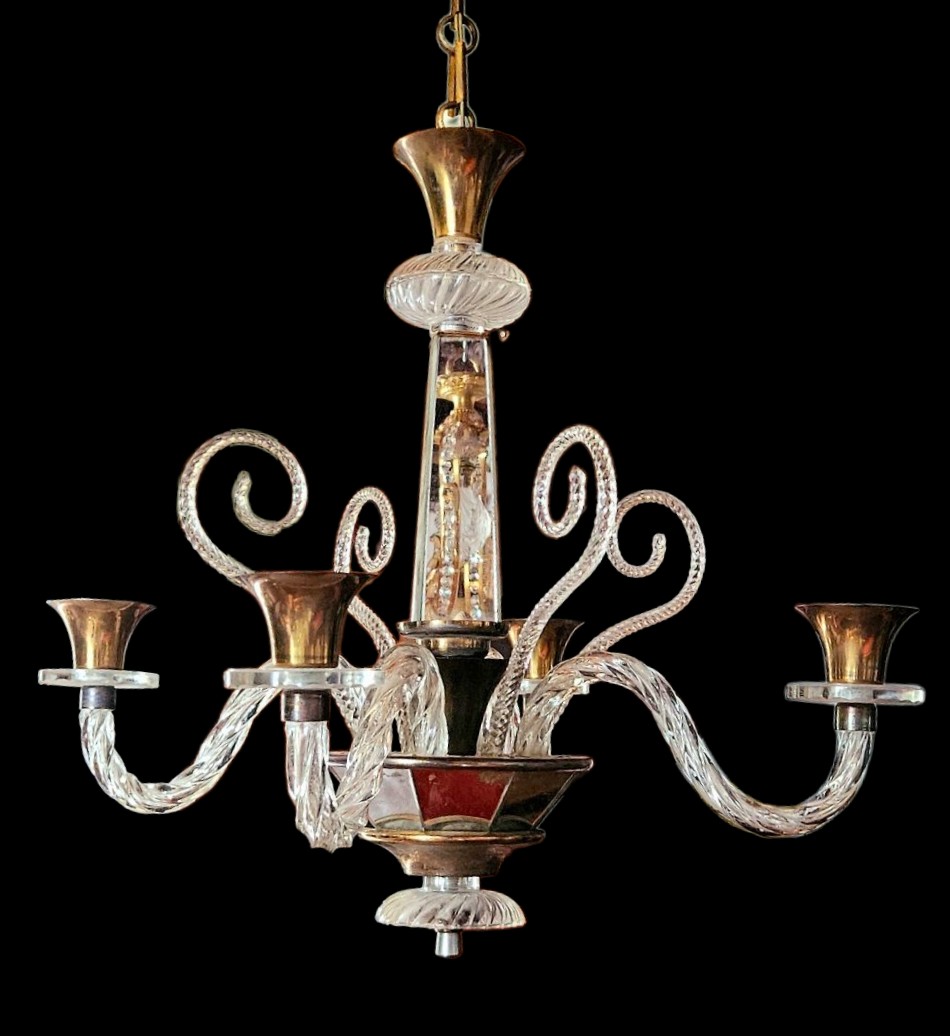 Lustre 1940 en verre de Venise 
