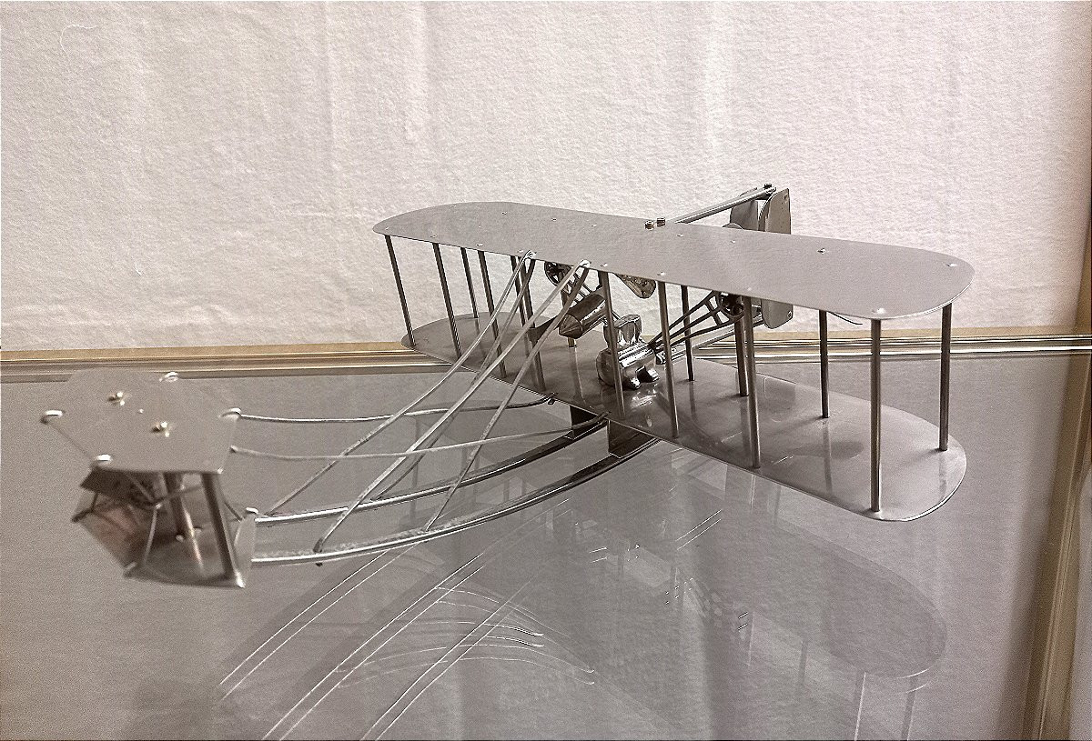 Flyer III 1905 Biplane In Nickel-plated Brass-photo-3