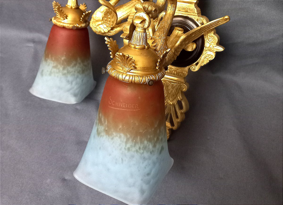 Paire d'appliques Empire fin XIXe-photo-2