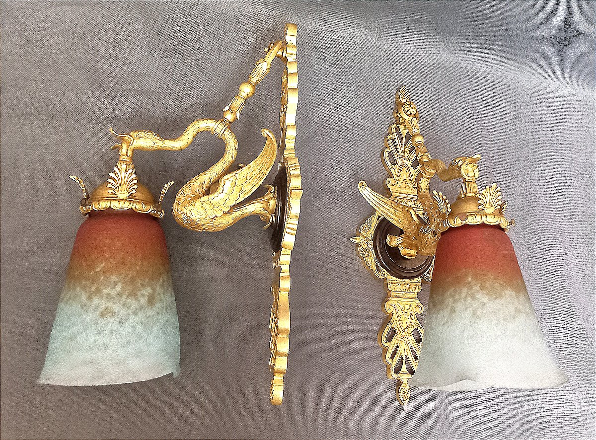 Paire d'appliques Empire fin XIXe-photo-4