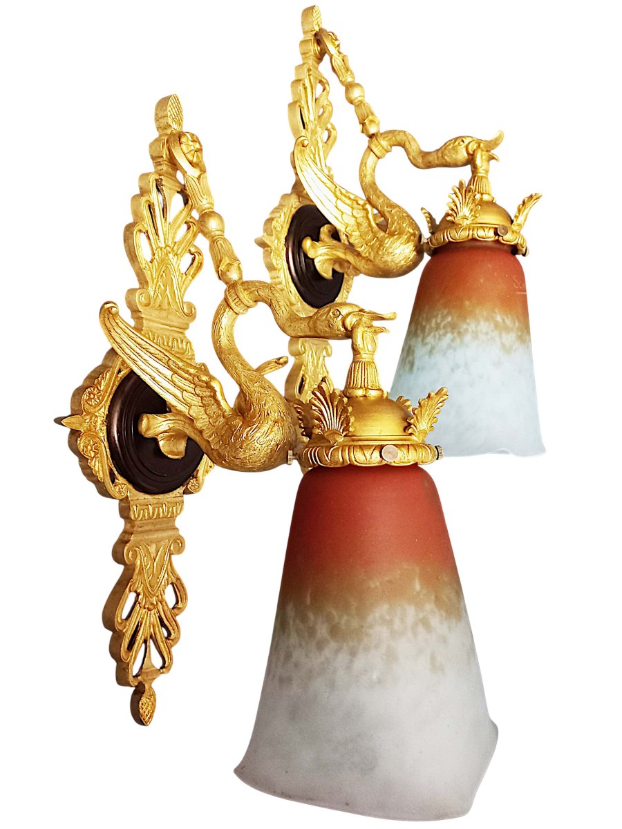 Paire d'appliques Empire fin XIXe-photo-2