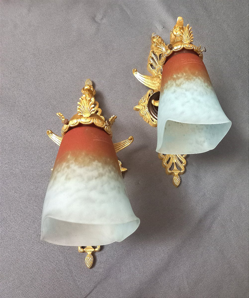 Paire d'appliques Empire fin XIXe-photo-3