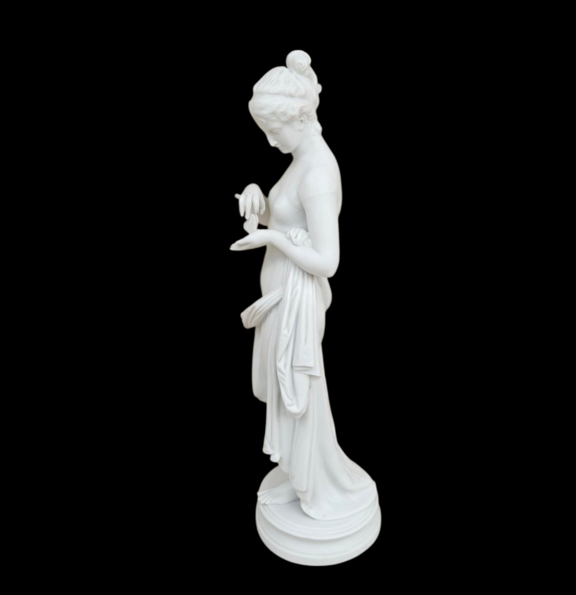 Psyché d'après Antonio Canova en biscuit de porcelaine -photo-3