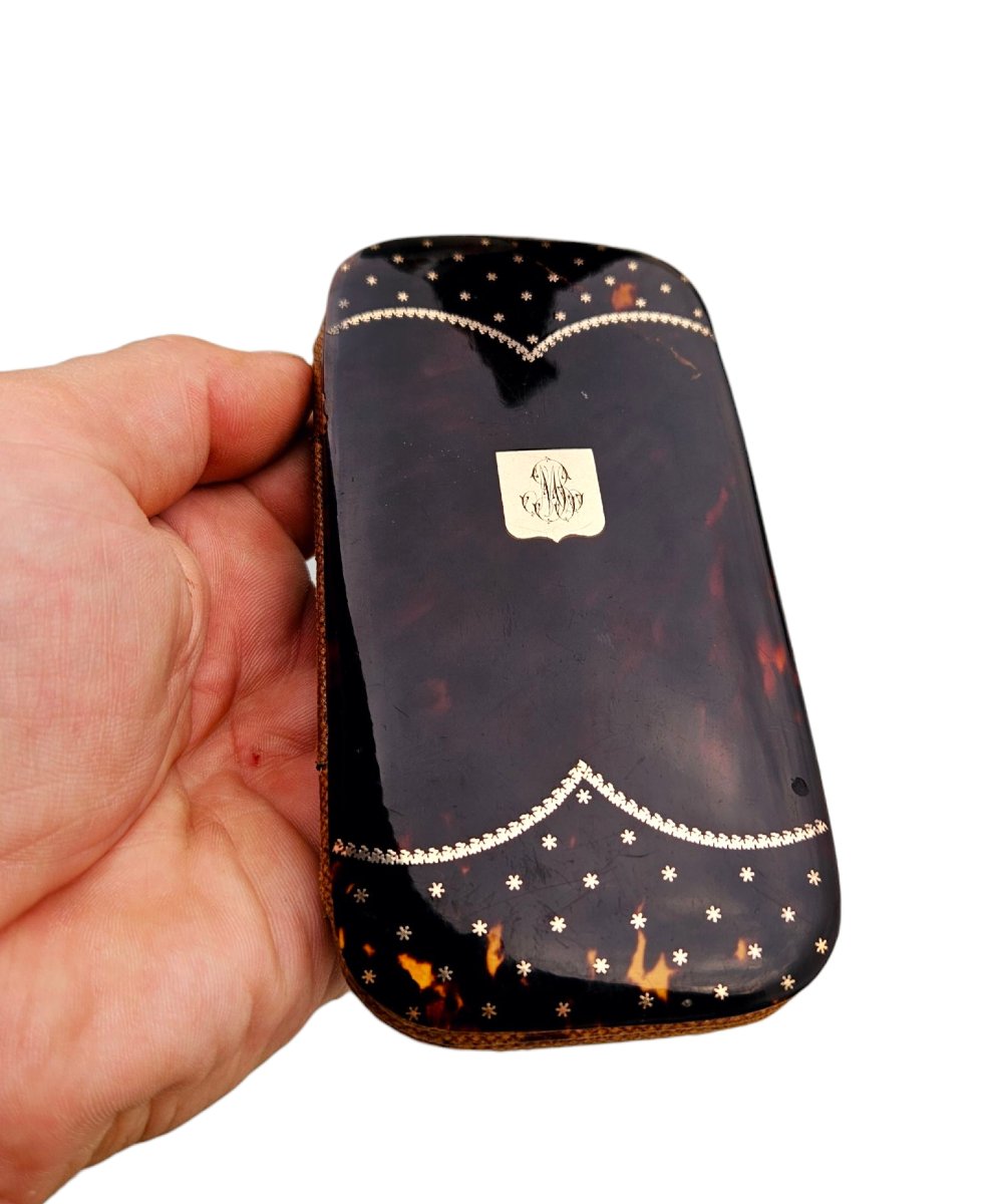 19th Century Gold-stitched Tortoiseshell Case -photo-2