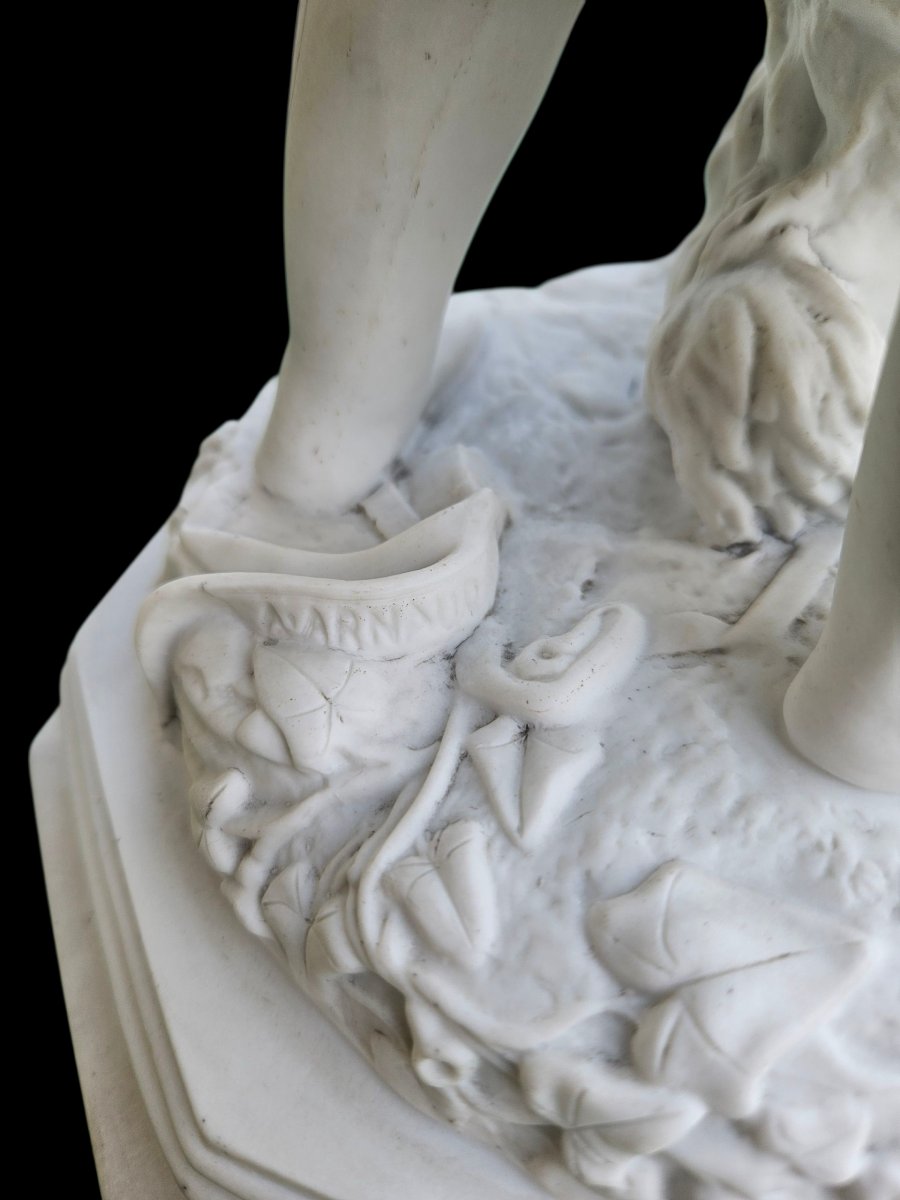 A. Arnaud (1825-1883) Little Girl Playing With A Dog-photo-3