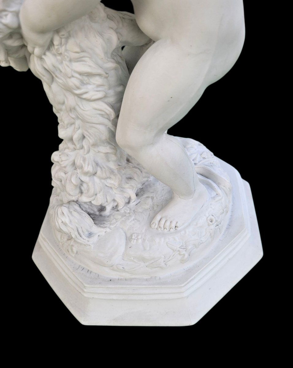 A. Arnaud (1825-1883) Little Girl Playing With A Dog-photo-1