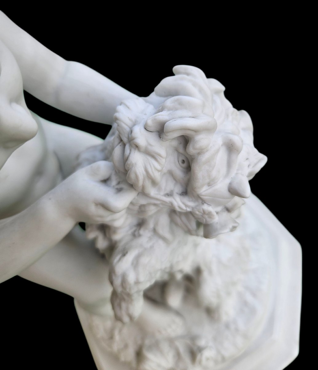 A. Arnaud (1825-1883) Little Girl Playing With A Dog-photo-4