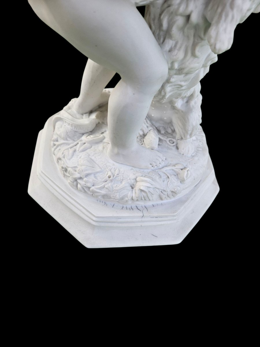 A. Arnaud (1825-1883) Little Girl Playing With A Dog-photo-8