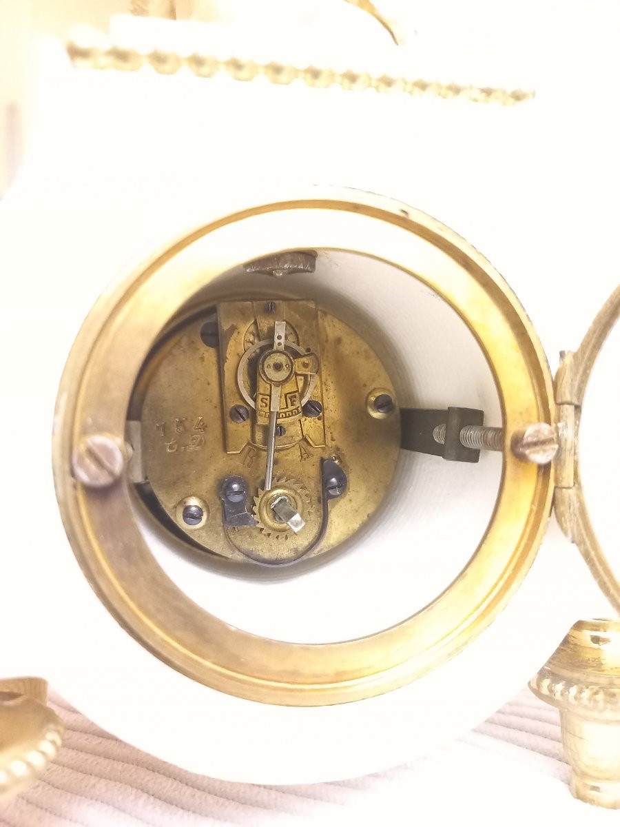 Pendulette De Boudoir Et Ses Flambeaux-photo-6