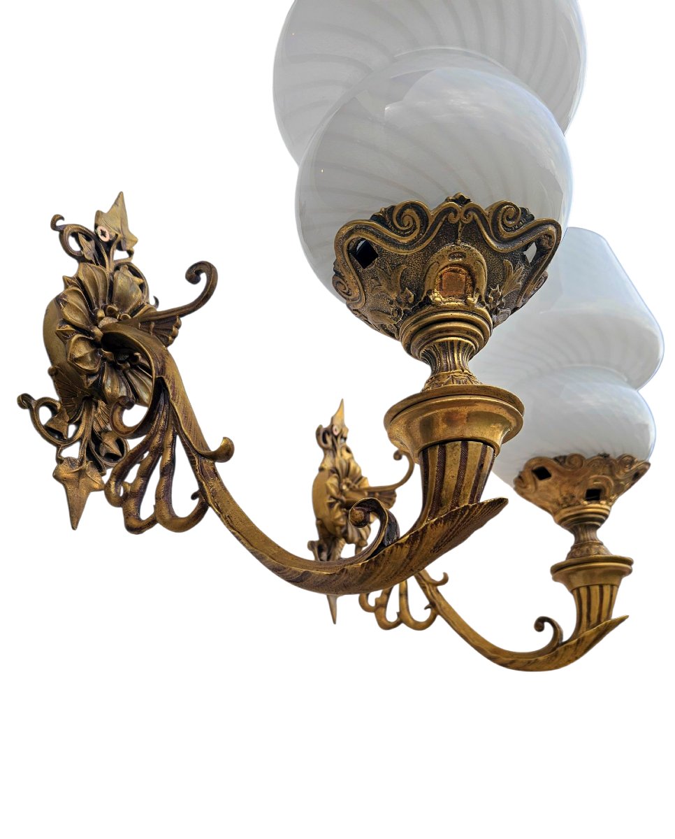 Pair Of Large Bronze Wall Lights Circa 1880 -photo-1