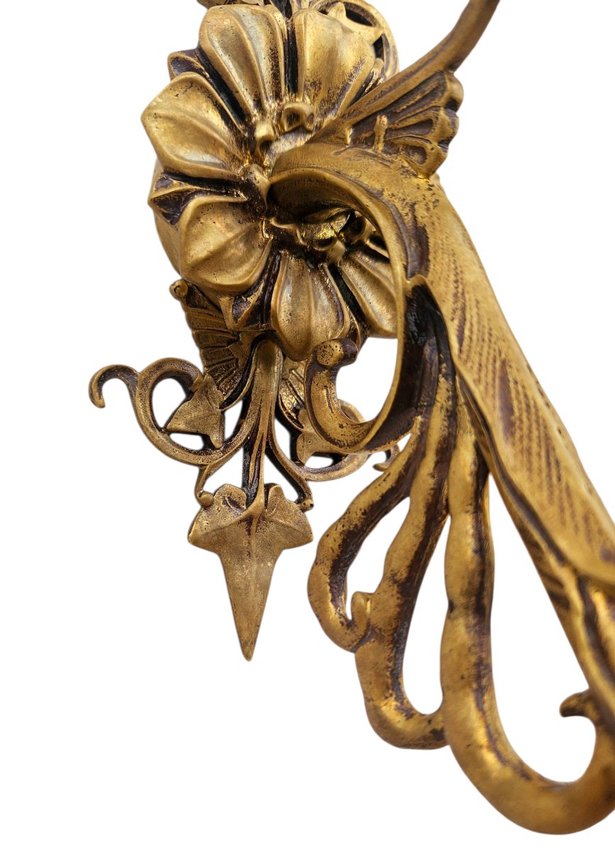 Pair Of Large Bronze Wall Lights Circa 1880 -photo-2
