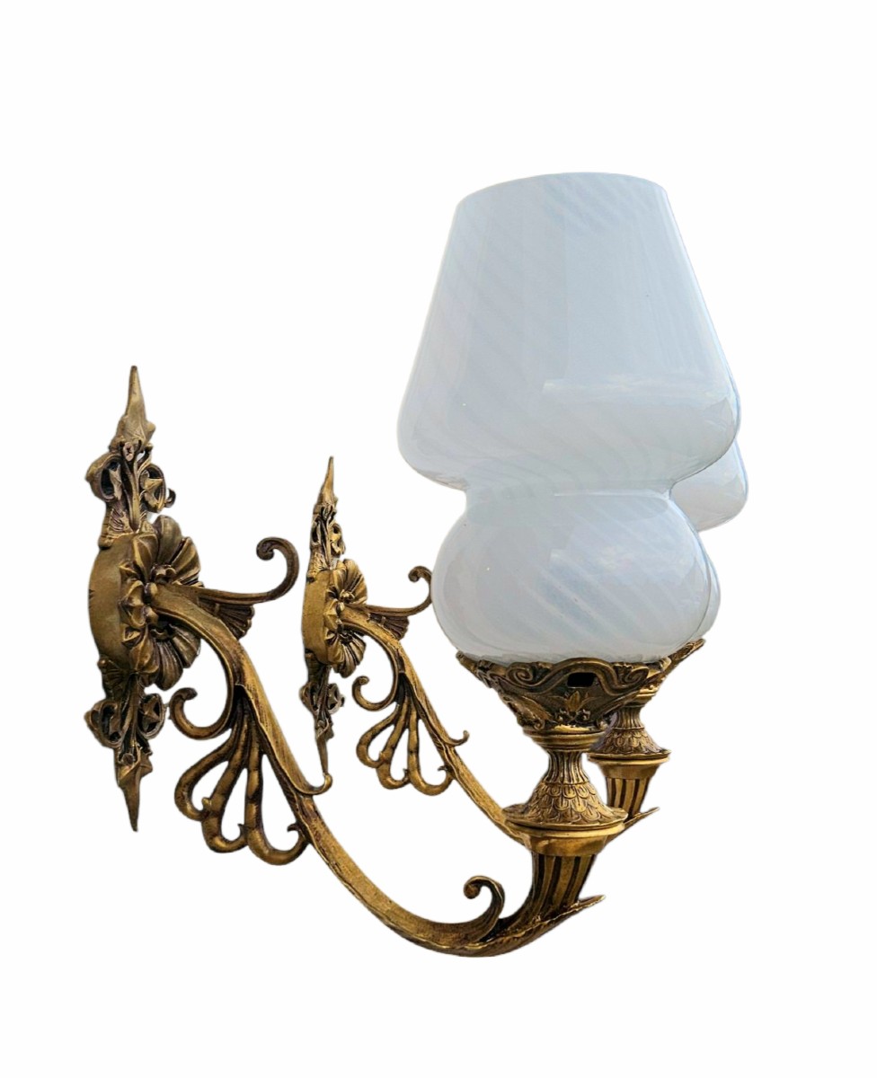 Pair Of Large Bronze Wall Lights Circa 1880 