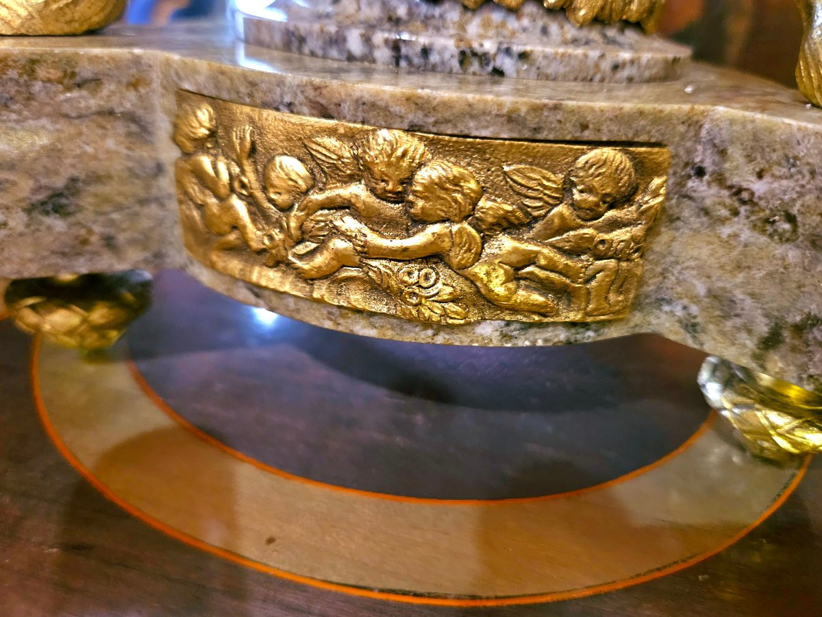 Paire d'importantes cassolettes marbre et bronze doré XIXÈME -photo-3