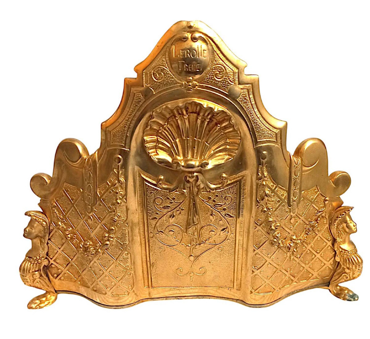 Louis XIV Inkwell Signed Lerolle Frères Paris (1836-1863) Gilt Bronze-photo-4