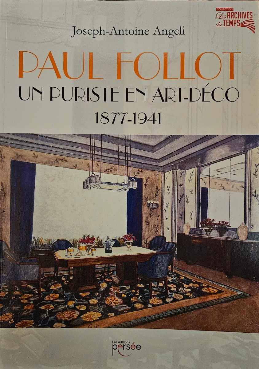 Paul Follot (1877-1941) Table console Art Déco en bois laqué et doré -photo-3