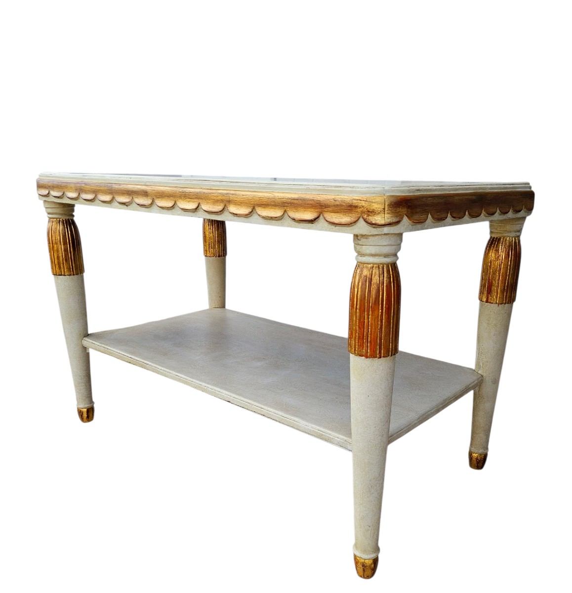 Paul Follot (1877-1941) Table console Art Déco en bois laqué et doré