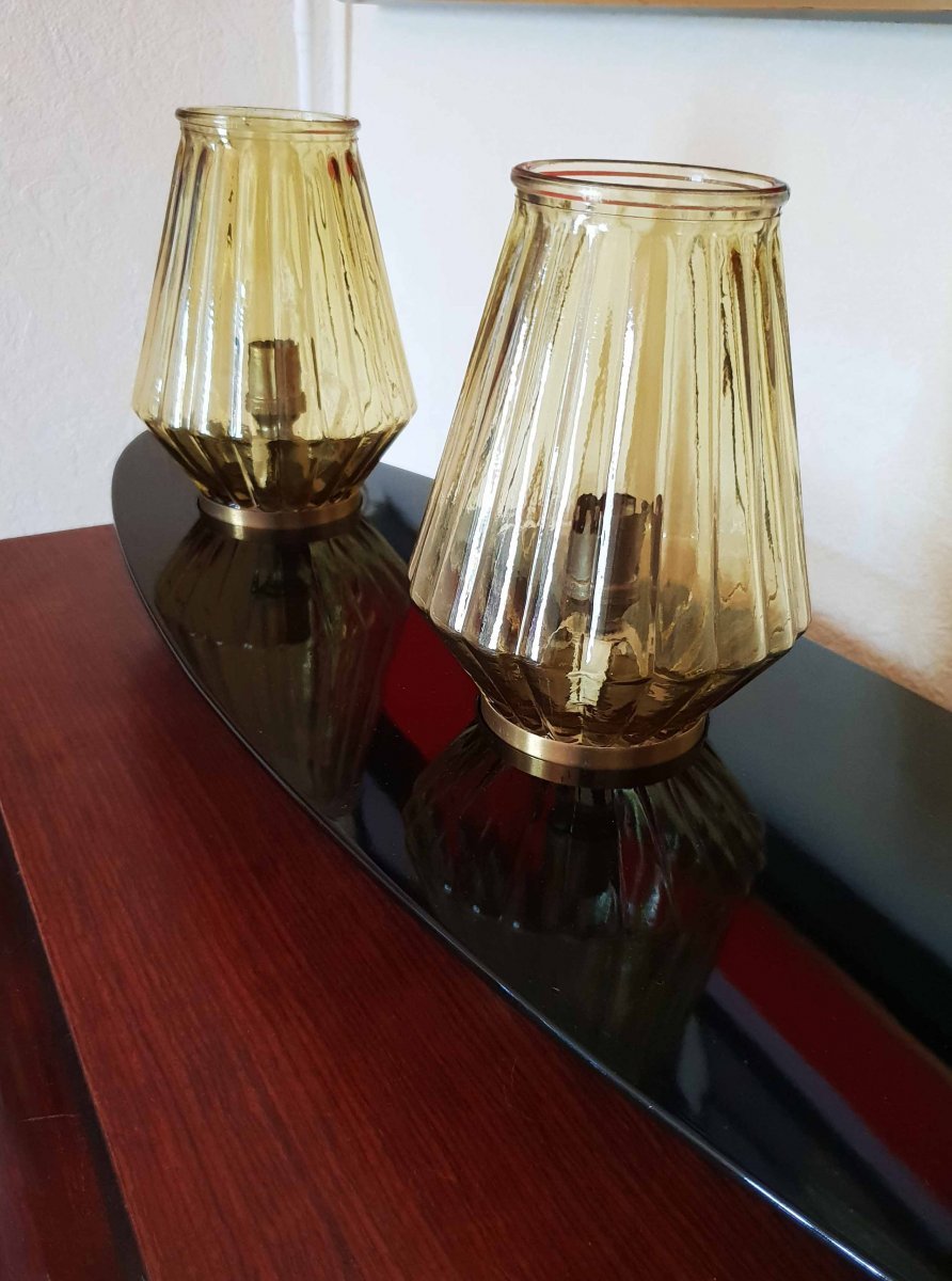 Maison Arlus grande lampe navette à poser vers 1950-photo-3