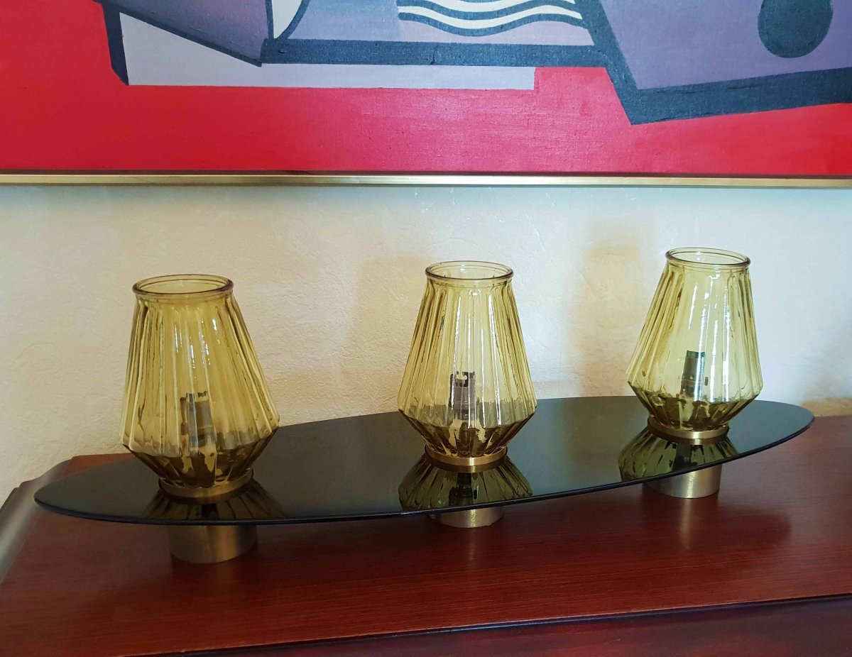 Maison Arlus grande lampe navette à poser vers 1950-photo-2