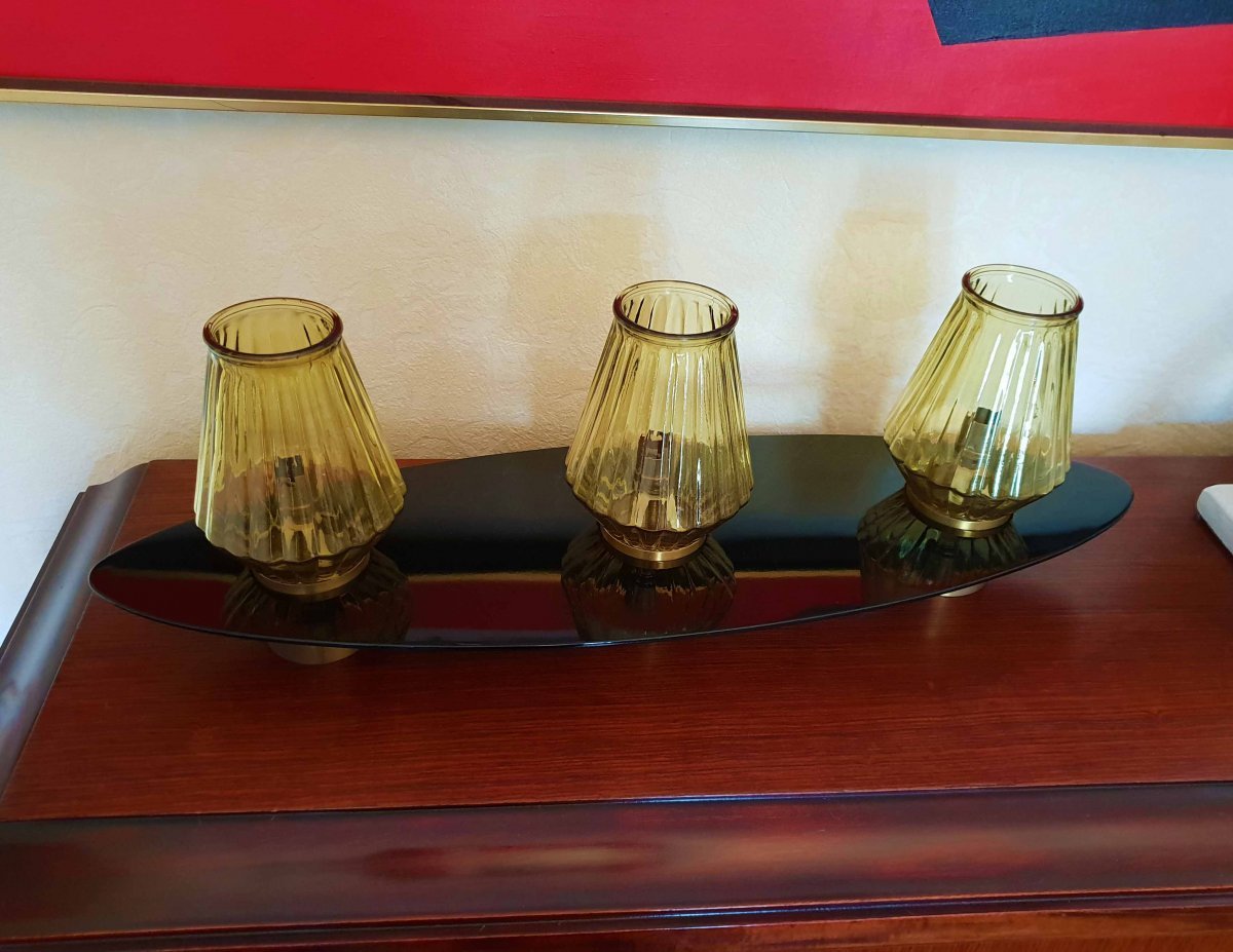 Maison Arlus grande lampe navette à poser vers 1950-photo-3