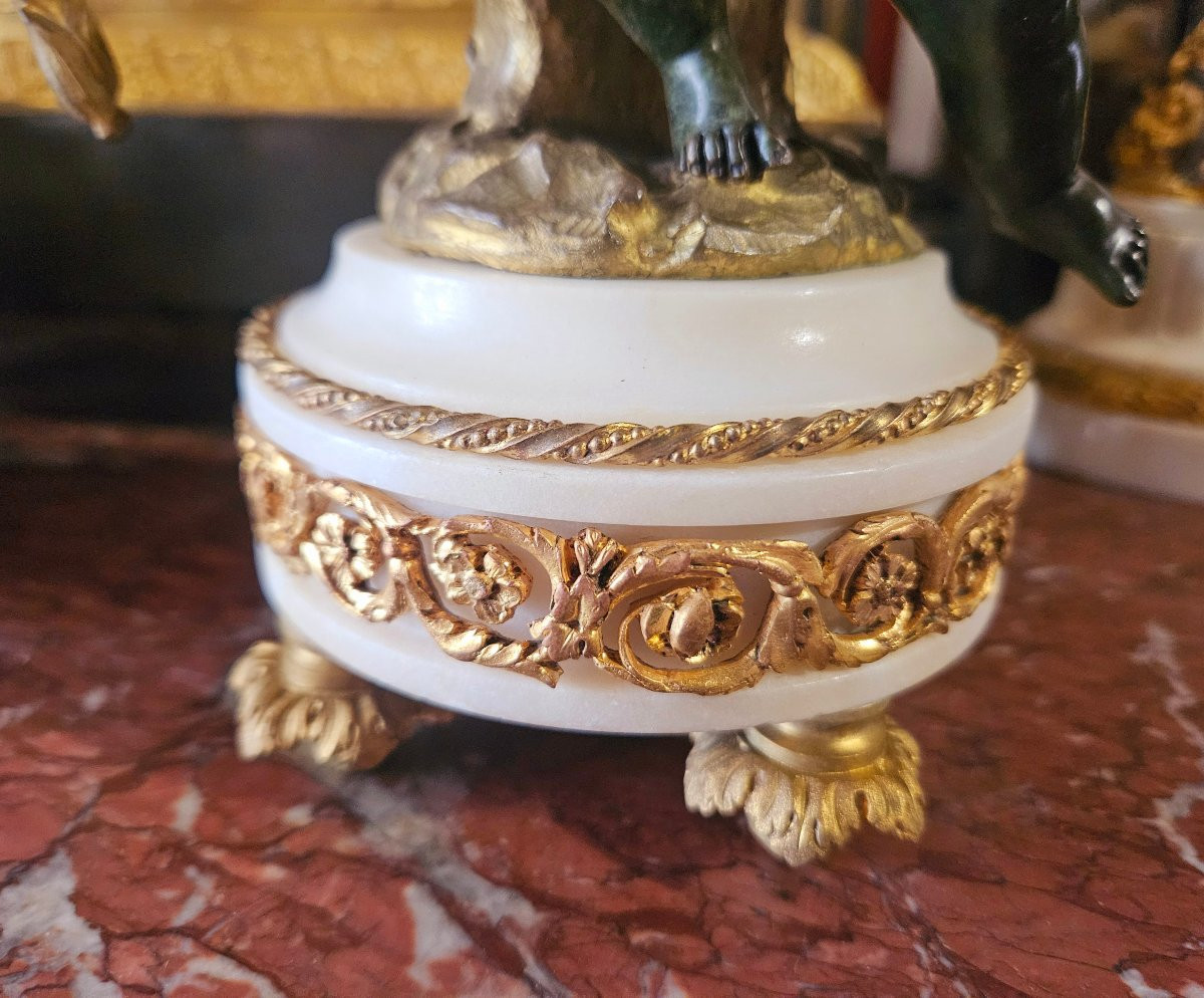 Candélabres bronze au putti XIXÈME d'après Clodion-photo-4