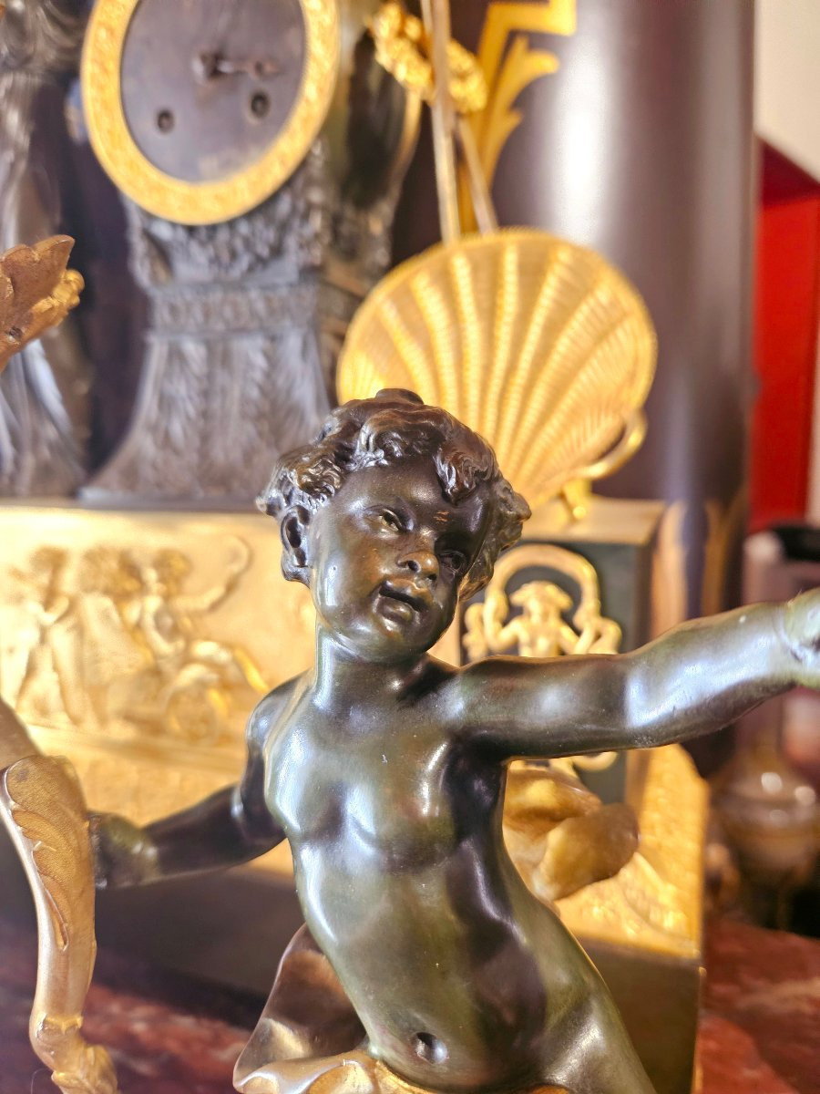 Candélabres bronze au putti XIXÈME d'après Clodion-photo-2