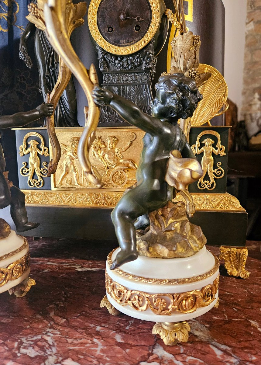 Candélabres bronze au putti XIXÈME d'après Clodion-photo-4