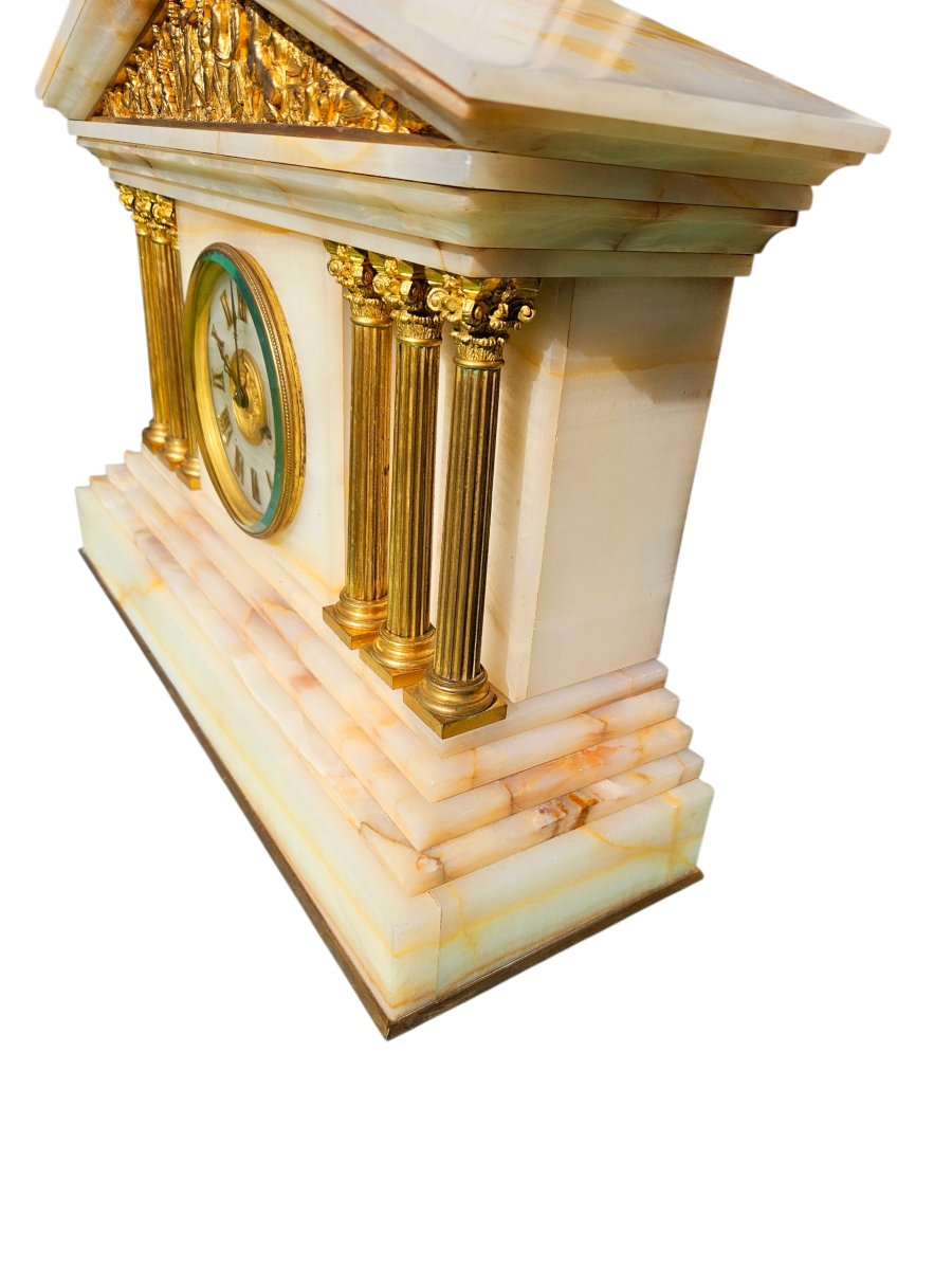 Large Antique Temple Clock Signed West & Son Paris-photo-3