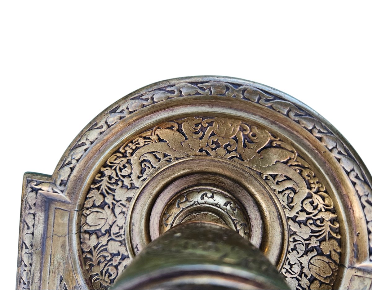 19th Century Persian Style Patinated Bronze Inkwell -photo-4