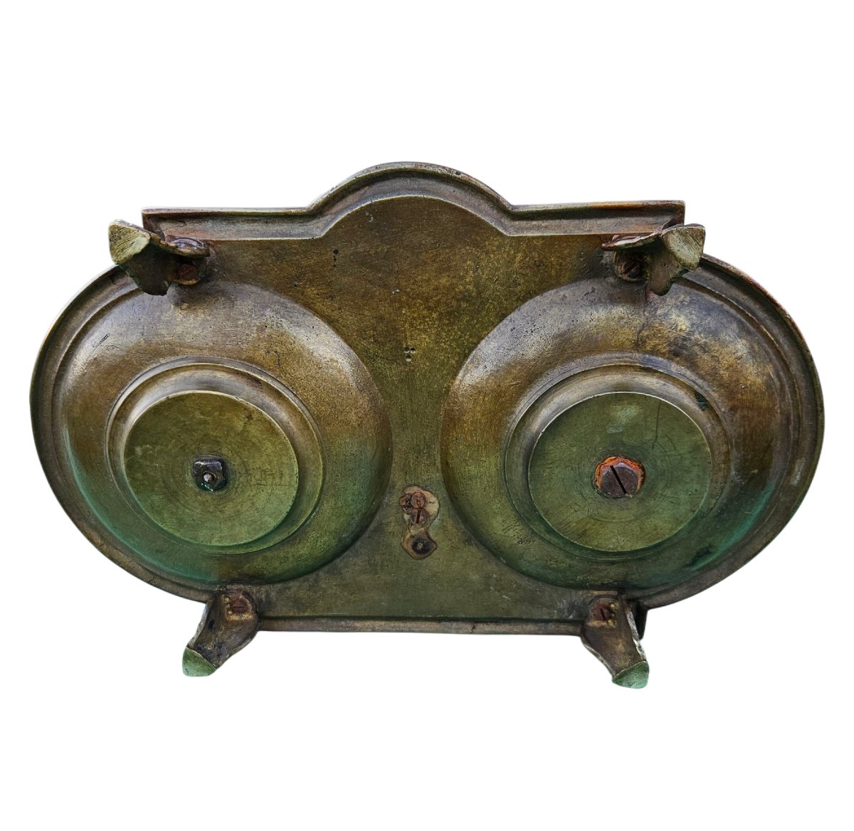 19th Century Persian Style Patinated Bronze Inkwell -photo-3