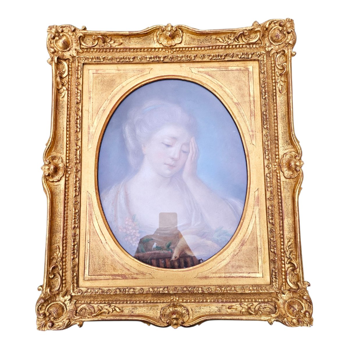 Scène de genre Pastel XVIIIe encadré-photo-3