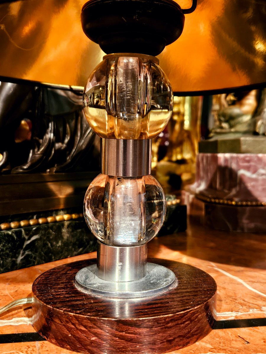 Pair Of Art Deco Lamps By Jacques Adnet-photo-4