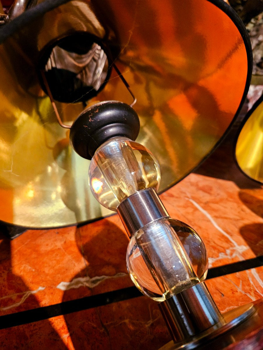 Pair Of Art Deco Lamps By Jacques Adnet-photo-2