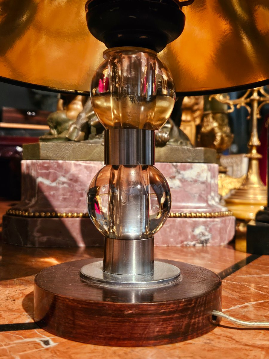 Pair Of Art Deco Lamps By Jacques Adnet-photo-4
