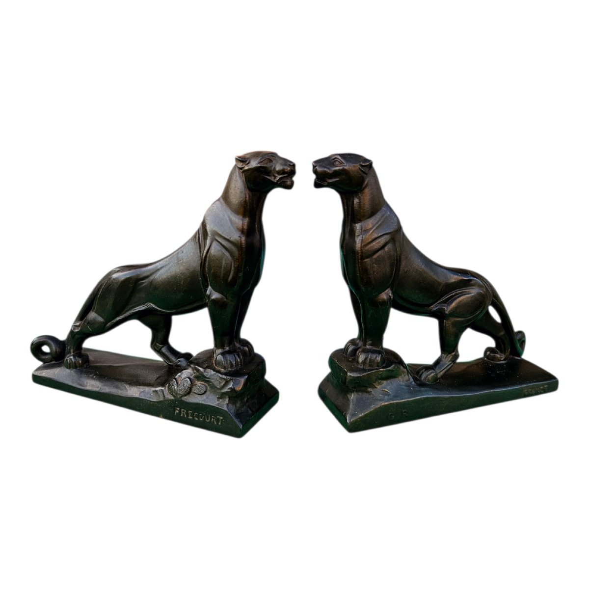 Art Deco Panther Bookends By Frecourt-photo-4