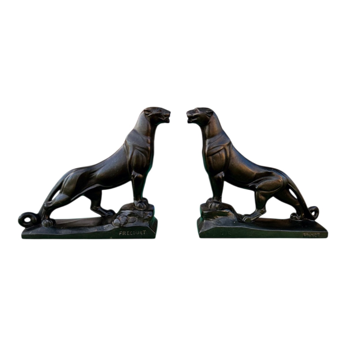 Art Deco Panther Bookends By Frecourt