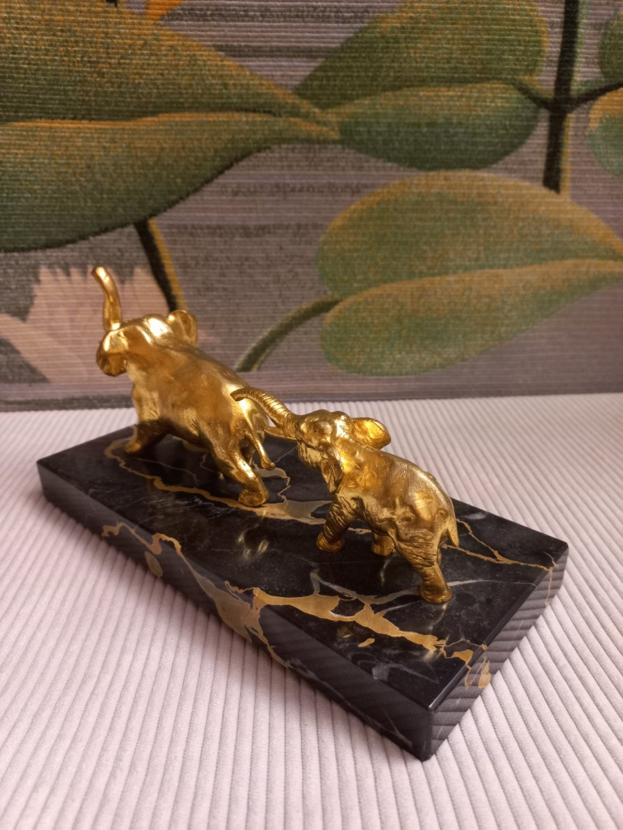Art Deco Gilt Bronze Elephants-photo-4