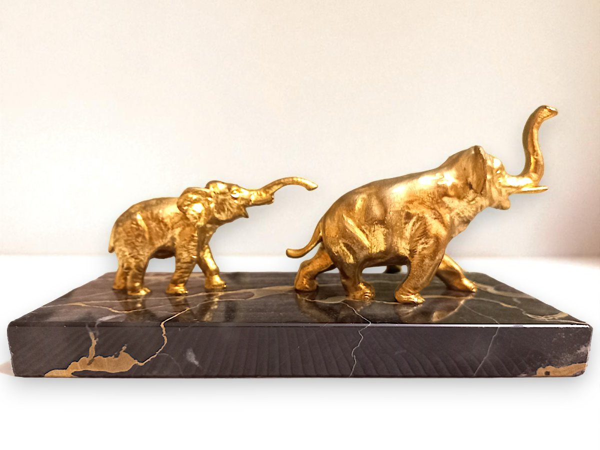 Art Deco Gilt Bronze Elephants-photo-7